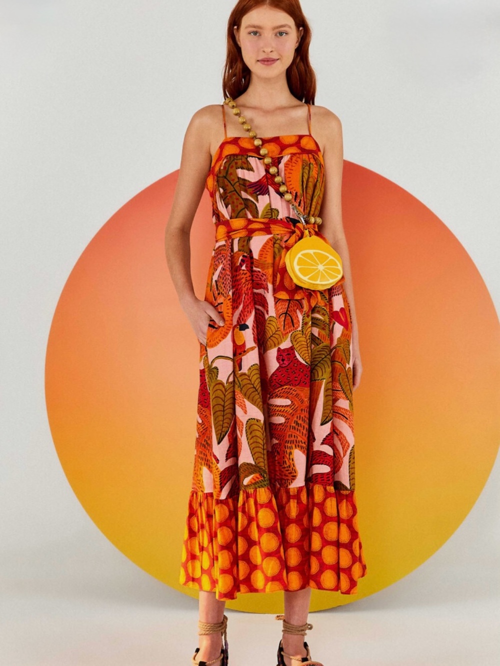 FARM Rio Summer Dreams Tropical Print Maxi Dress, NWT, Small - Picture 2 of 10